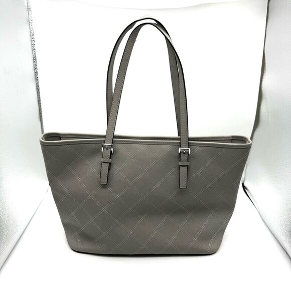 MICHAEL Michael Kors Jet Set Travel Quilted Saffiano Tote Grey Silver - Picture 14 of 16